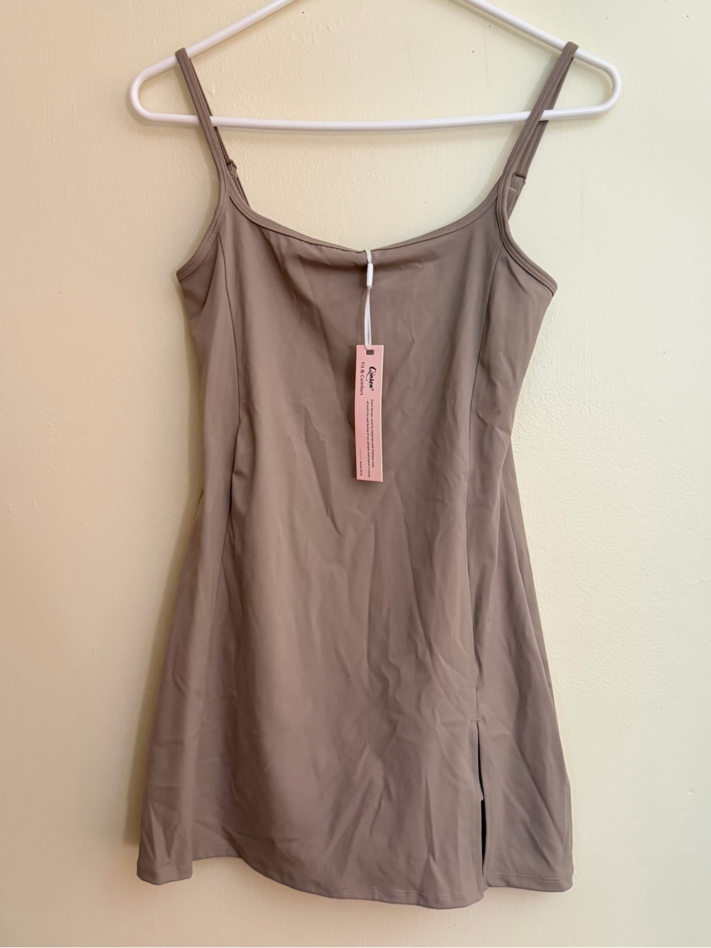 Taupe Athletic Dress with Spaghetti Straps - NWT - Picture 2 of 7